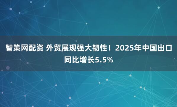 智策网配资 外贸展现强大韧性！2025年中国出口同比增长5.5%